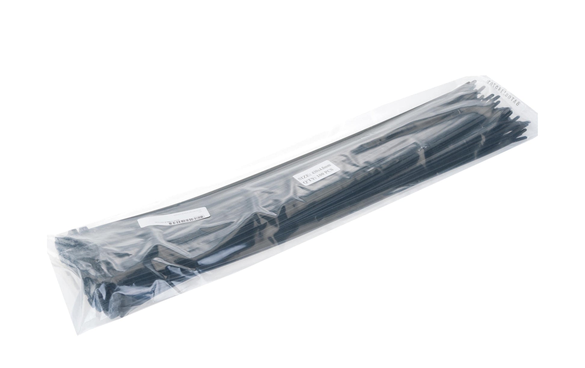 VR Technics Kabelbinder, 430×4,8 mm, 100er-Pack, selbstverlöschend (UL94 V2), -35°C bis +85°C – schwarz