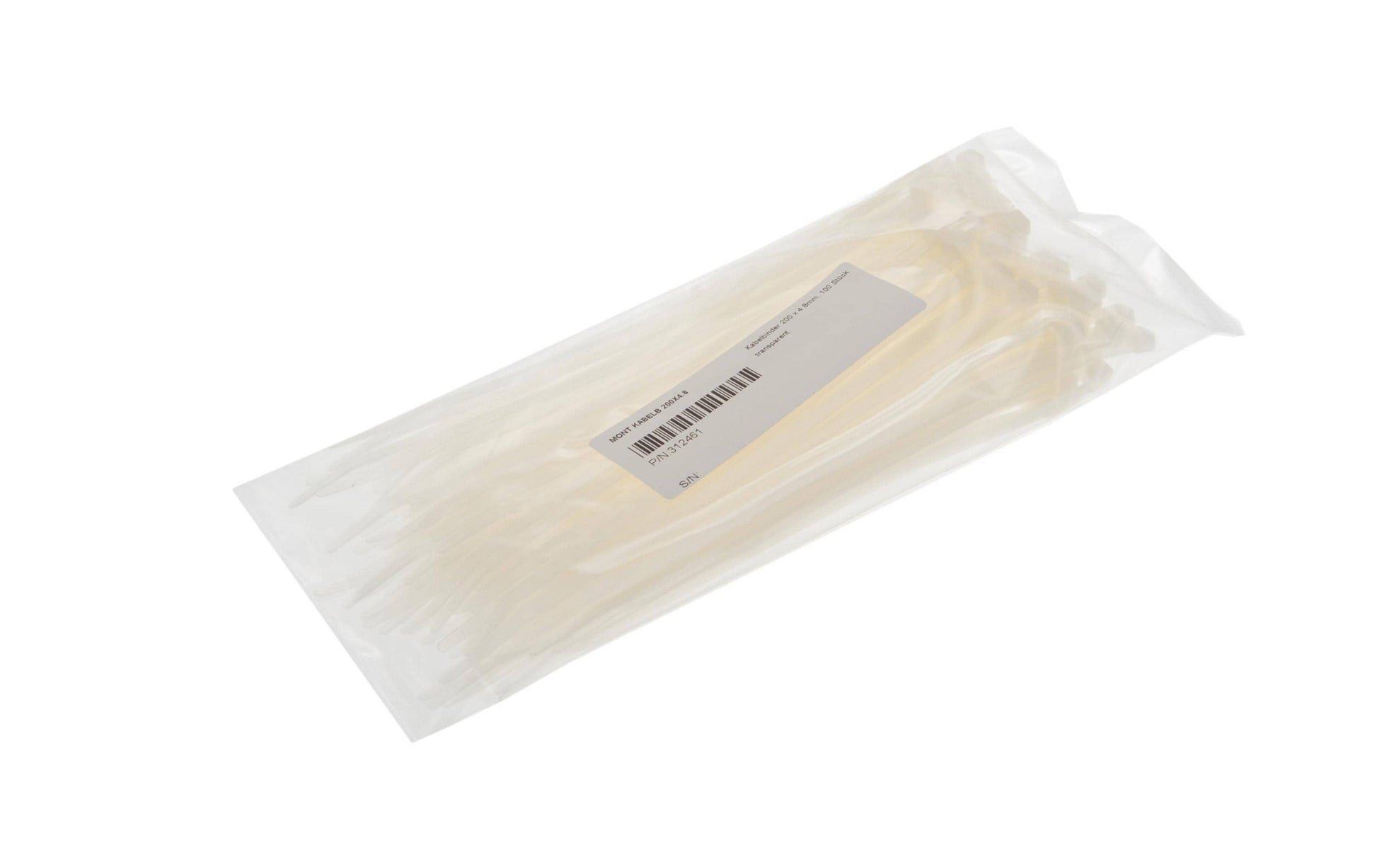 VR Technics Kabelbinder, 4,8×200 mm, 100er-Pack – transparent
