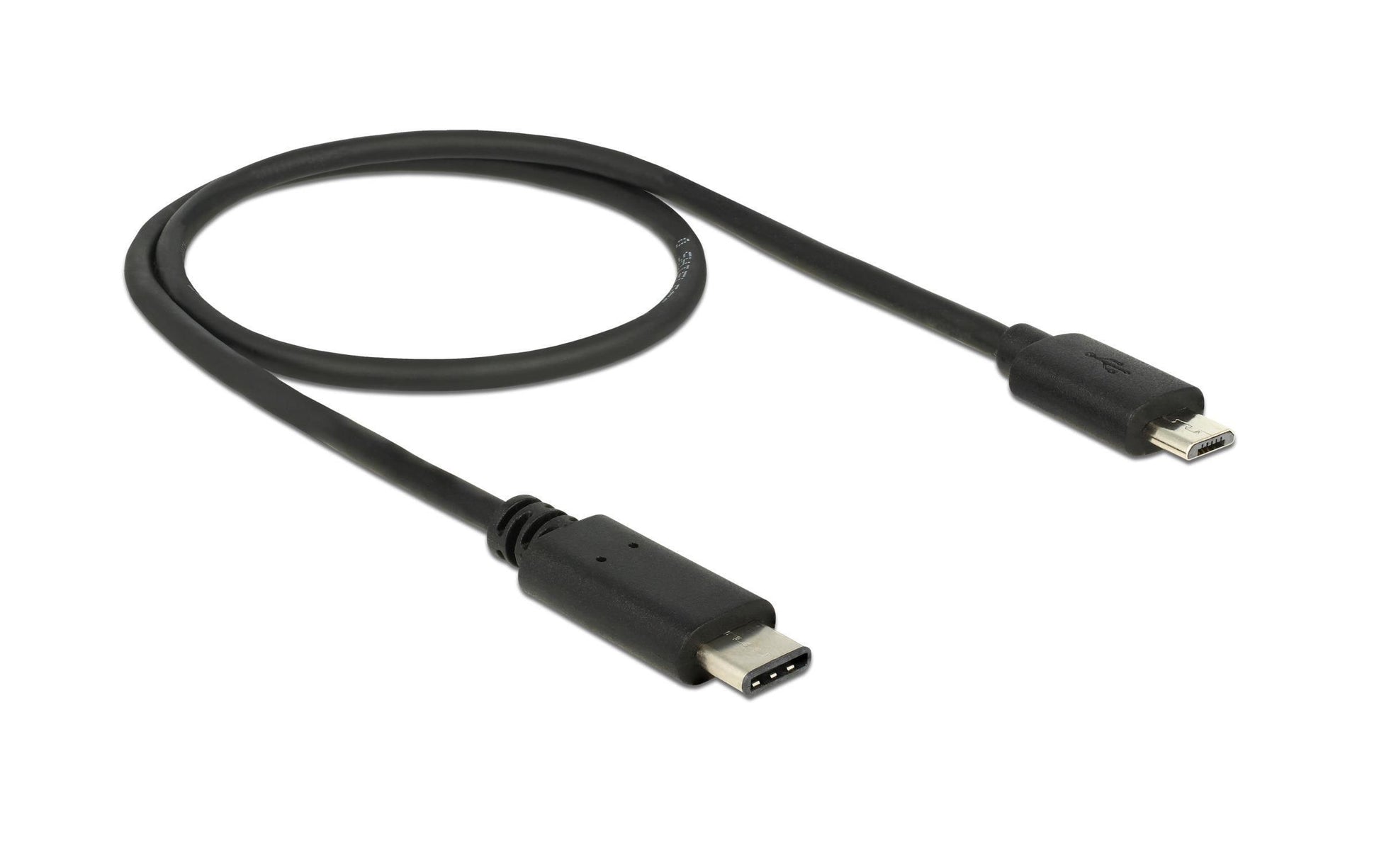 DeLOCK USB-C auf Micro-USB-B Kabel – USB 2.0 (480 Mbit/s) – 0,5 m – Schwarz