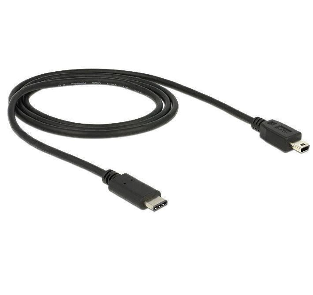 DeLOCK USB-C auf Mini-USB-B Kabel – USB 2.0 (480 Mbit/s) – 0,5 m – Schwarz