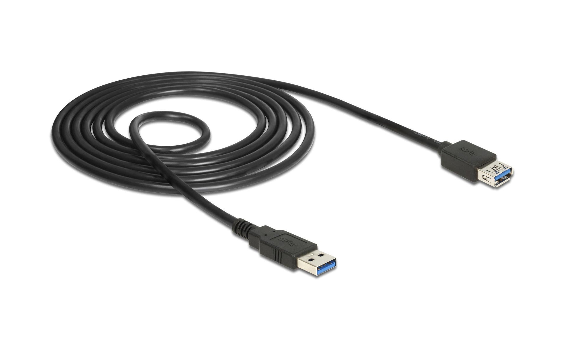 DeLOCK USB-A Verlängerungskabel (Stecker auf Buchse) – USB 3.2 Gen 1 (5 Gbit/s) – 3 m – Goldstecker – Schwarz