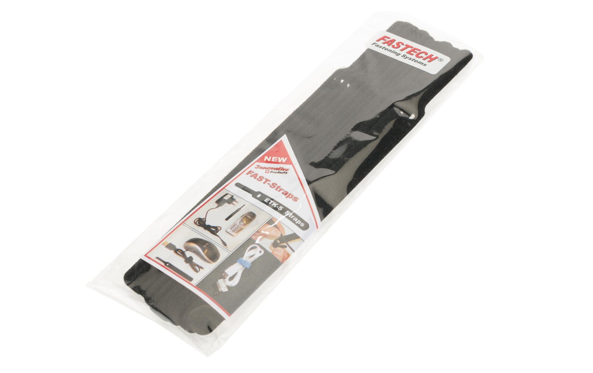 FASTECH Klett-Kabelbinder 200 × 13 mm, Schwarz, 10 Stk.