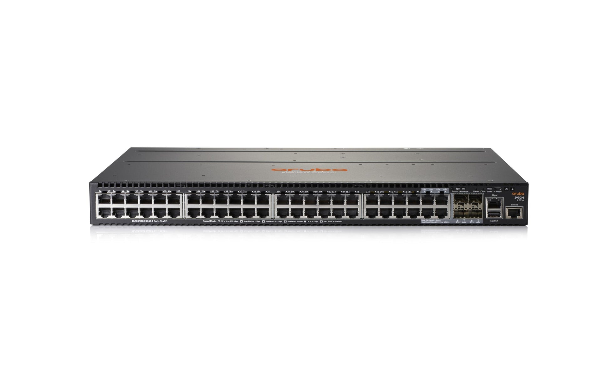 HPE Aruba 2930M 48G – Managed L3 Switch – 44× 1G, 4× SFP, 19", 1U