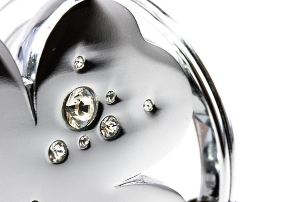 TROIKA Schlüsselanhänger Kleeblatt – Chrom, Silber, 40 × 4 mm