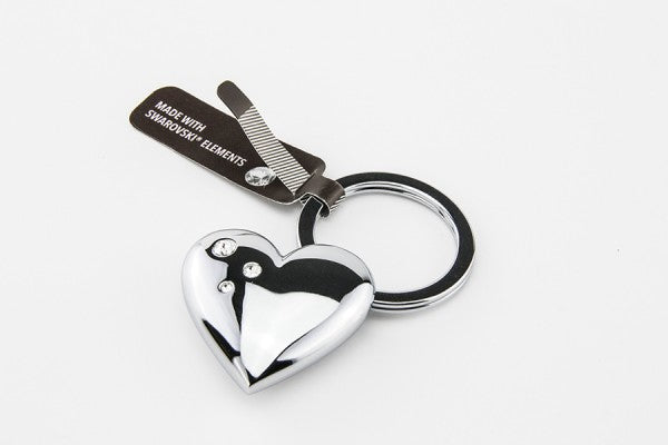 TROIKA Schlüsselanhänger Shiny Herz – Chrom, Silber, 40 × 12 mm
