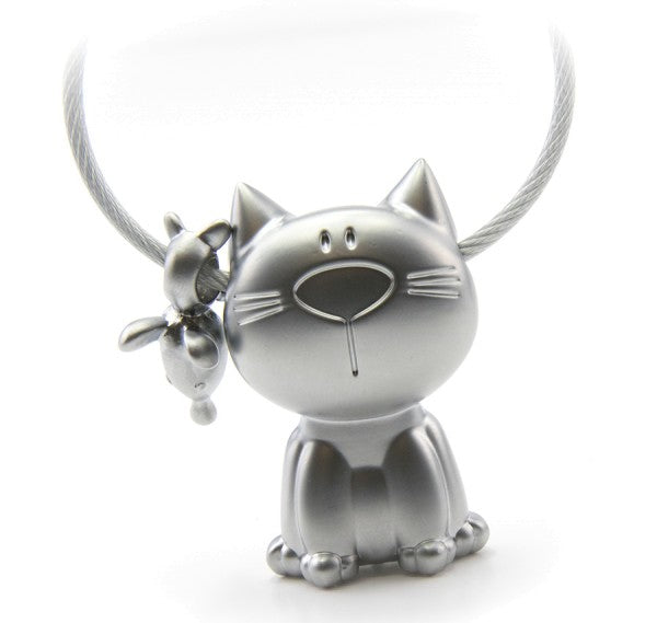 TROIKA Schlüsselanhänger Katze – Silber