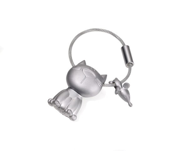 TROIKA Schlüsselanhänger Katze – Silber