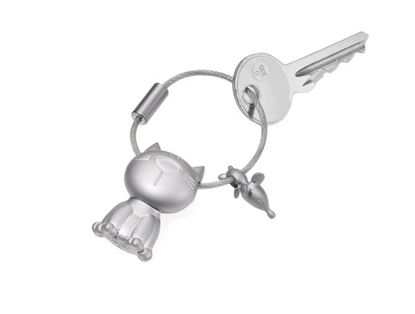 TROIKA Schlüsselanhänger Katze – Silber