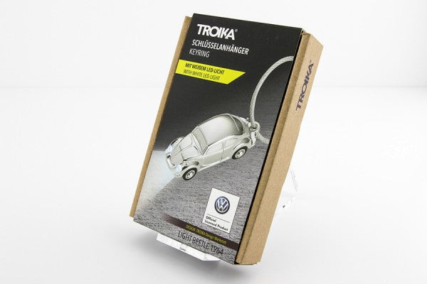 TROIKA Schlüsselanhänger Beetle 1964 – Silber, 18 × 15 mm
