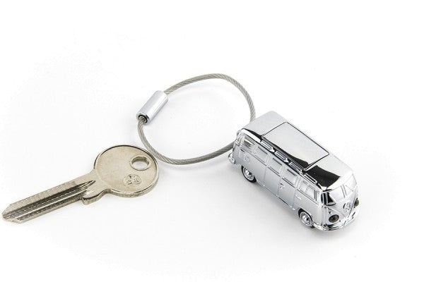 TROIKA Schlüsselanhänger Bulli T1 1962 – Silber, 20 × 22 mm