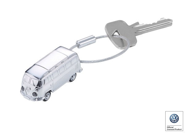 TROIKA Schlüsselanhänger Bulli T1 1962 – Silber, 20 × 22 mm