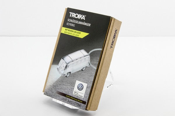 TROIKA Schlüsselanhänger Bulli T1 1962 – Silber, 20 × 22 mm