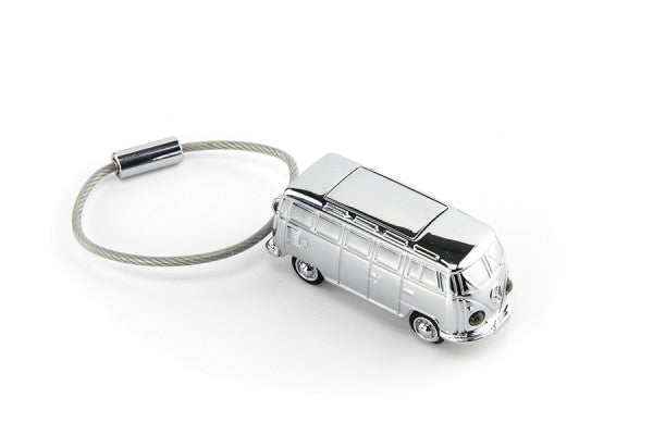 TROIKA Schlüsselanhänger Bulli T1 1962 – Silber, 20 × 22 mm