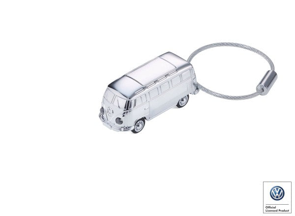 TROIKA Schlüsselanhänger Bulli T1 1962 – Silber, 20 × 22 mm