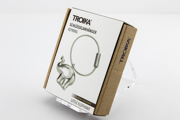 TROIKA Schlüsselanhänger Little Elephant – Silber, 17 × 30 mm