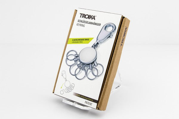 TROIKA Schlüsselanhänger Patent – Metall, Silber, Ø 13 mm