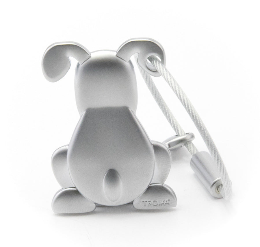 TROIKA Schlüsselanhänger Hund – Silber, 31 × 9 mm