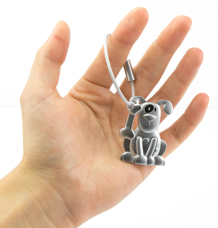 TROIKA Schlüsselanhänger Hund – Silber, 31 × 9 mm