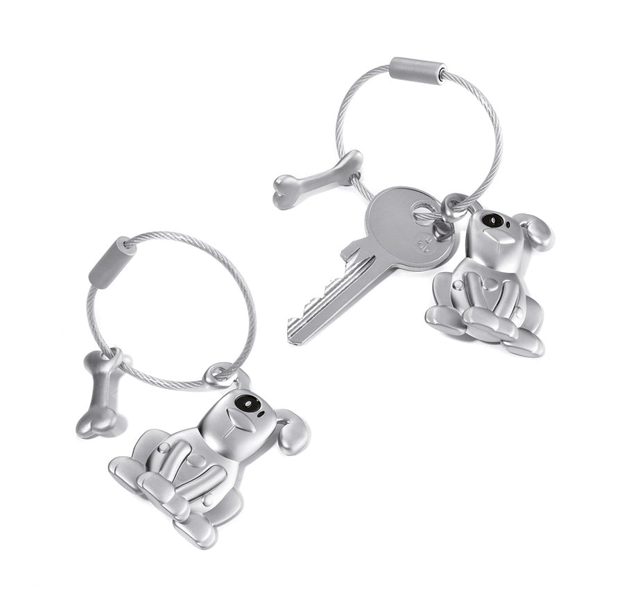 TROIKA Schlüsselanhänger Hund – Silber, 31 × 9 mm