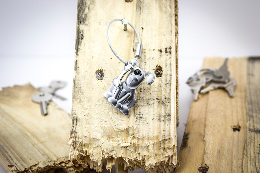 TROIKA Schlüsselanhänger Hund – Silber, 31 × 9 mm