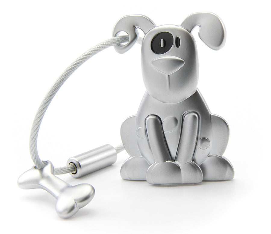 TROIKA Schlüsselanhänger Hund – Silber, 31 × 9 mm