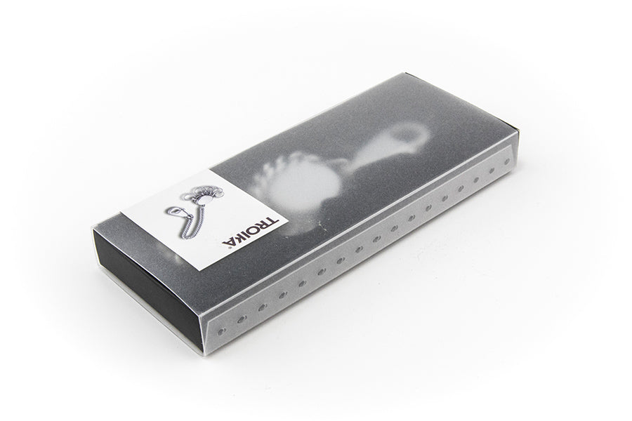TROIKA Schlüsselanhänger Patent Chain – mit Kette, matt, Chrom, Silber, Länge 130 mm