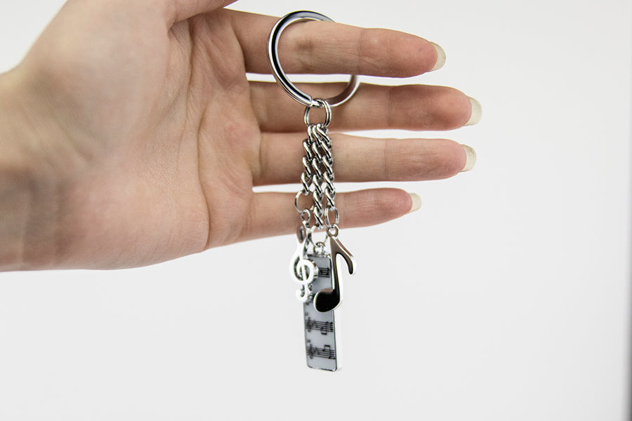 TROIKA Schlüsselanhänger 5. Sinfonie – Chrom, Silber, 35 × 11 mm