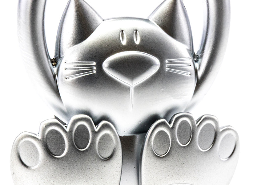 TROIKA Schlüsselanhänger Katze – Silber, 36 × 11 mm