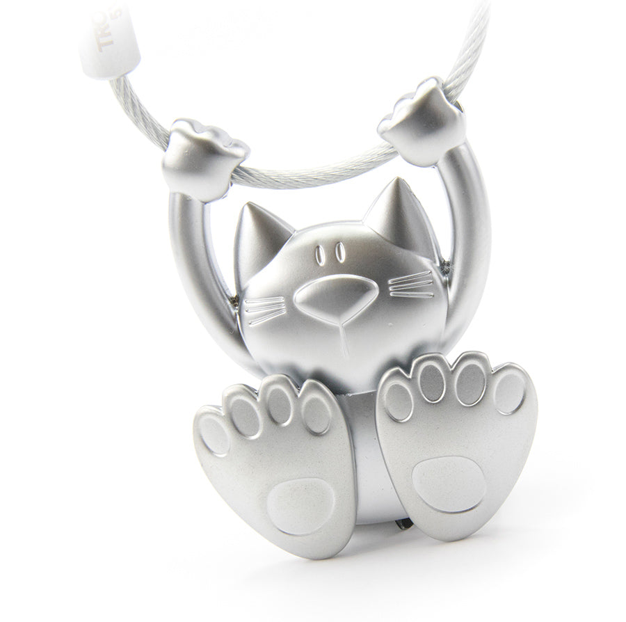 TROIKA Schlüsselanhänger Katze – Silber, 36 × 11 mm