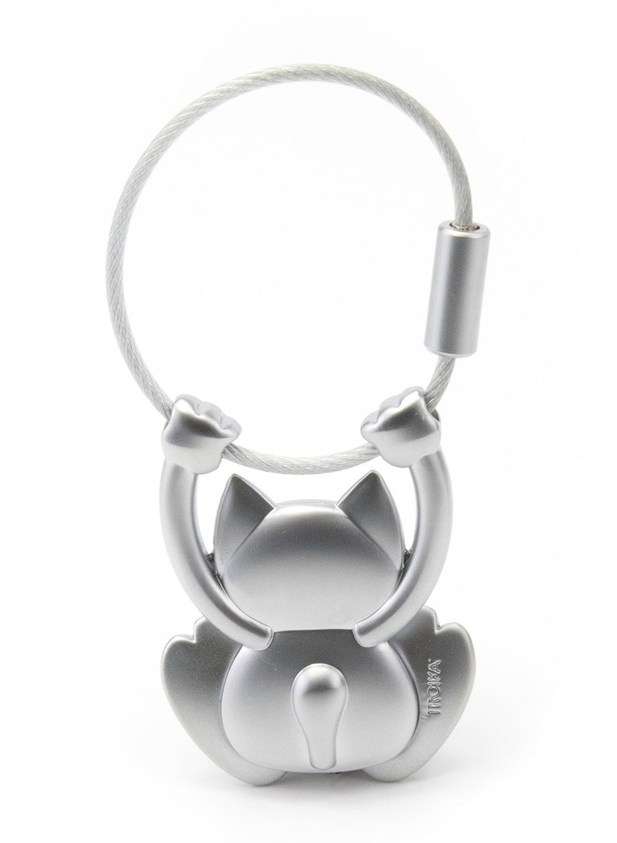 TROIKA Schlüsselanhänger Katze – Silber, 36 × 11 mm