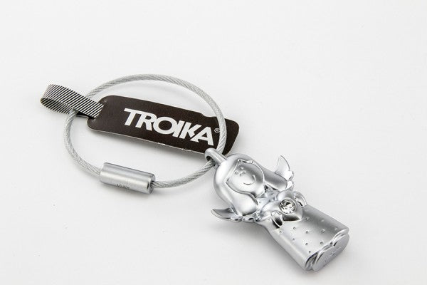 TROIKA Schlüsselanhänger Valerie Prinzessin – mit Karabiner, Metall, Silber, 29 × 9 mm