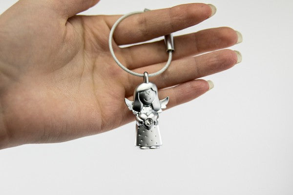 TROIKA Schlüsselanhänger Valerie Prinzessin – mit Karabiner, Metall, Silber, 29 × 9 mm