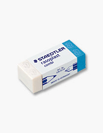 Staedtler Radiergummi Rasoplast Combi 526BT30 – Komfortqualität, blaues Radierteil für Tinte, 43 × 19 × 13 mm