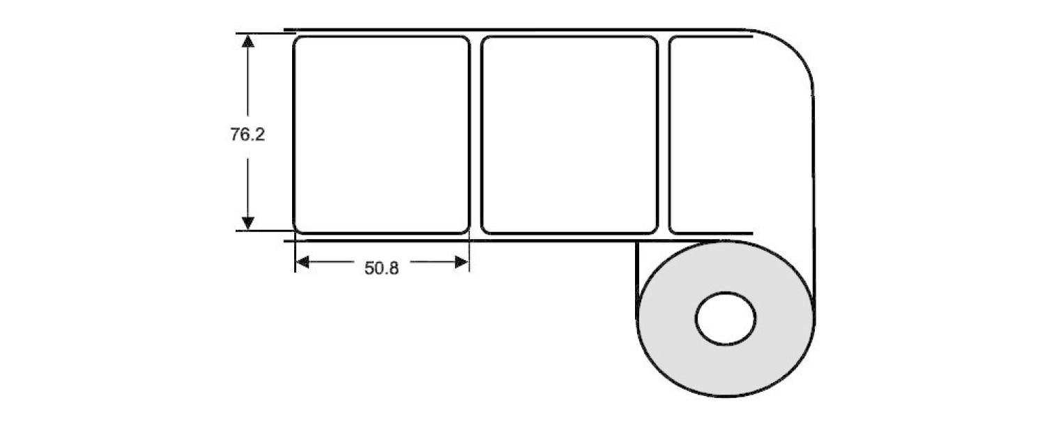 Primera – Etikettenrolle, 76 mm × 51 mm, weiss, Papier, für LX500e/ec, 1 Rolle (1000 Etiketten)