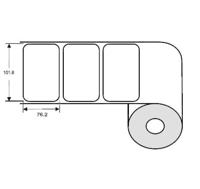 Primera – Etiketten, 102 mm × 76 mm, weiss, Papier, glänzend, für LX500e/ec, 1 Rolle