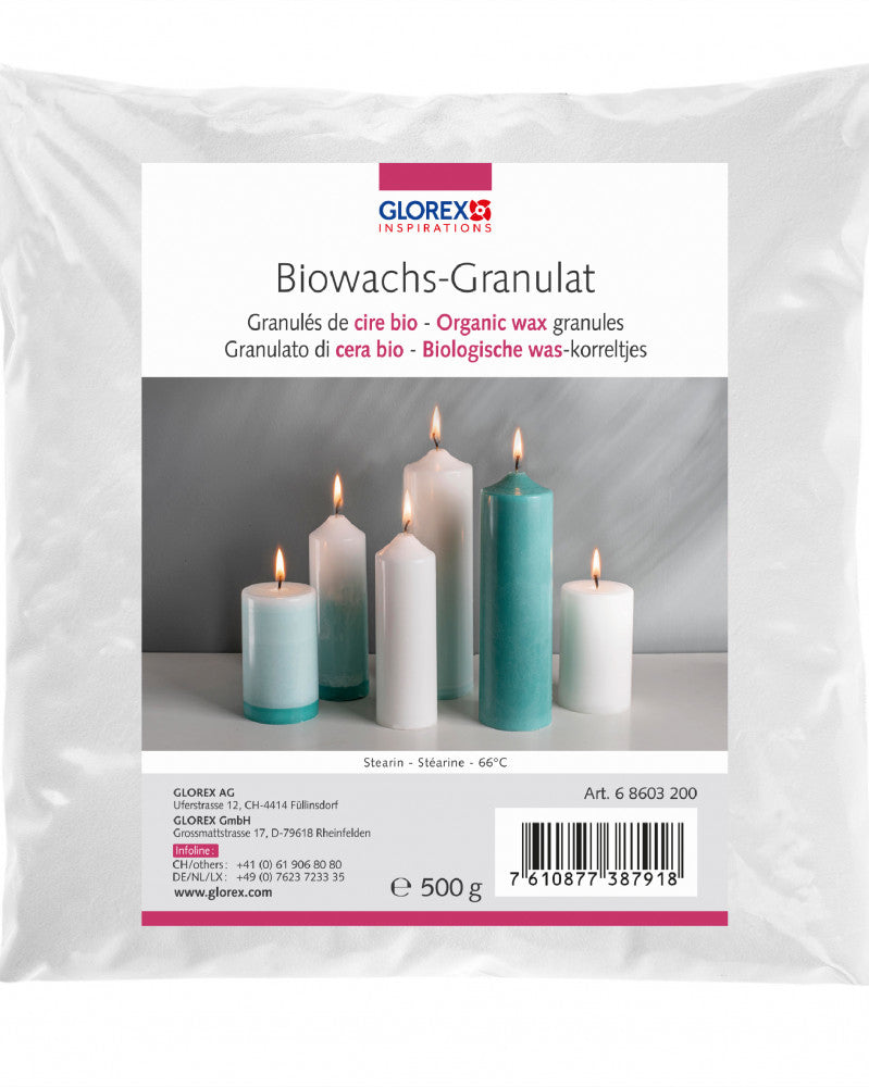 GLOREX Wachs, Biowachs-Granulat, Weiss, 500 g, 1 Stk.