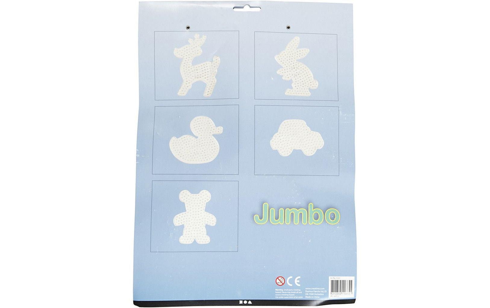 Creativ Company Steckplatten Jumbo, Tiere, Set à 5, transparent