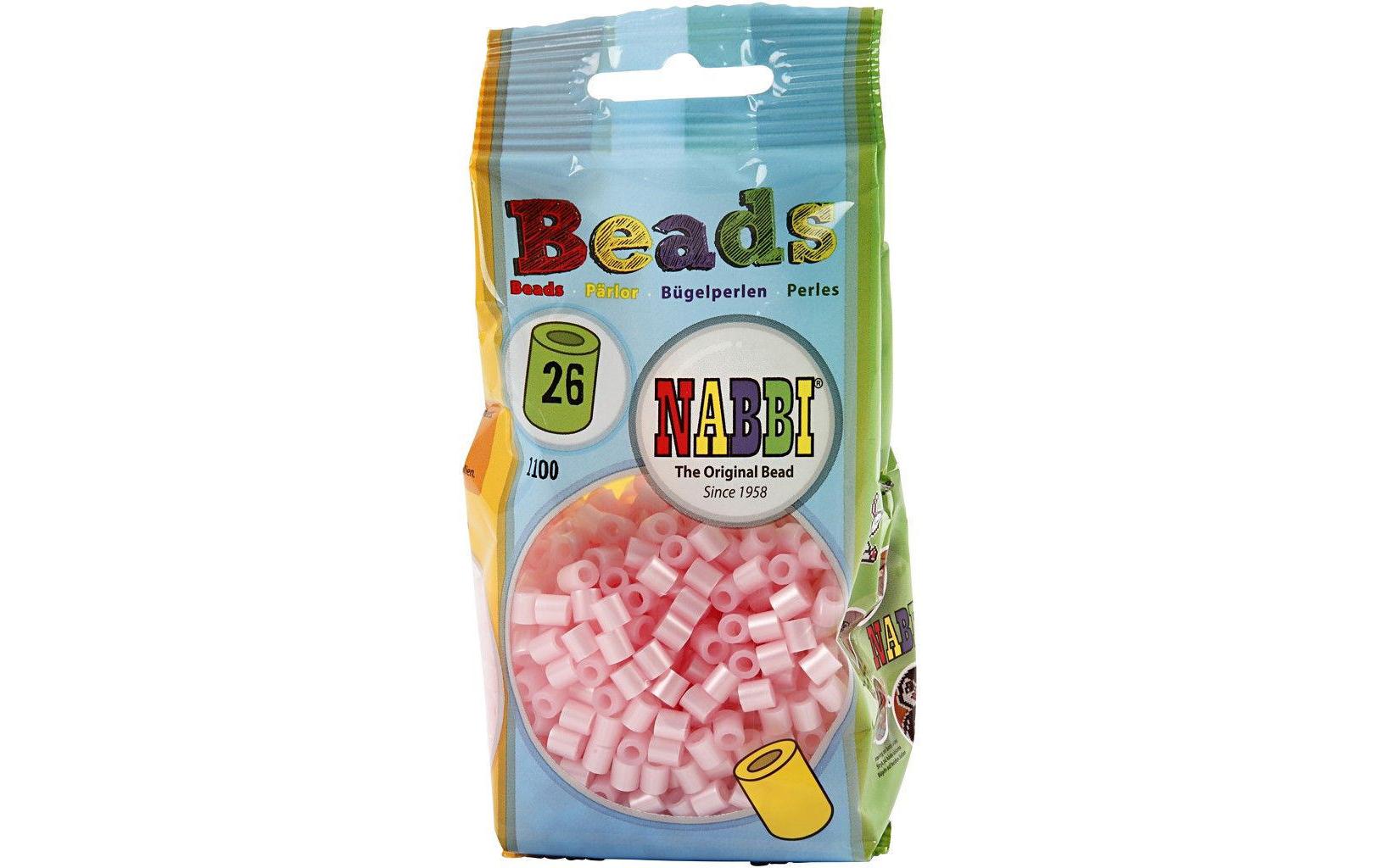 Creativ Company Bügelperlen, Nabbi Medium, Rosa, Perleffekt, Ø 5 mm, Loch Ø 2,5 mm, 1 Stück