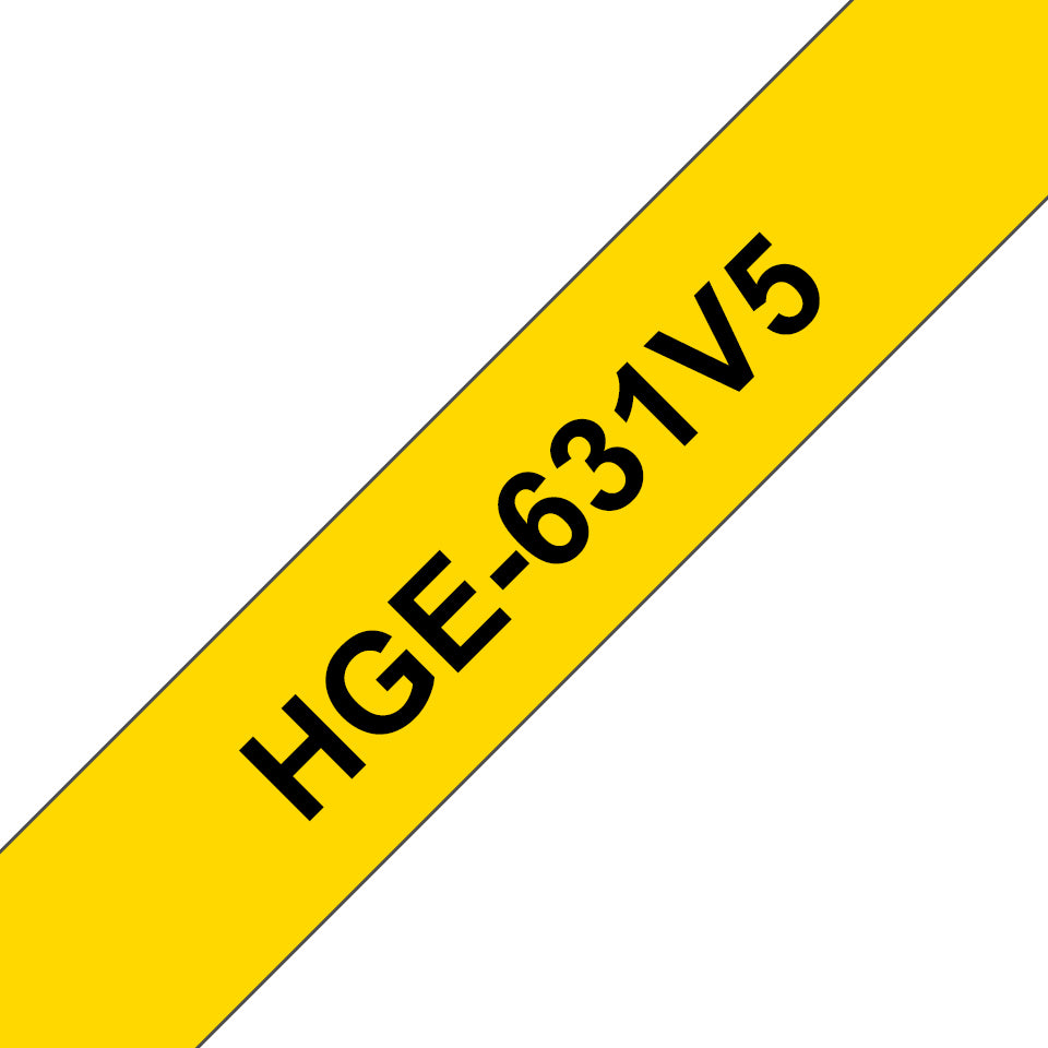 Brother Schriftband – 12 mm × 8 m, gelb, schwarz, HGe – 5 Stück
