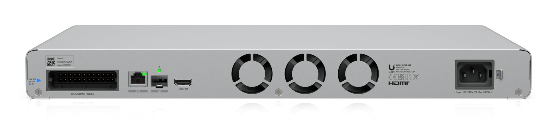 Ubiquiti UniFi UNVR-G2 NVR – 4-Bay – 4K – 60 Kanäle – 2,5G LAN – HDMI – 1U