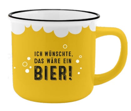 Sheepworld Tasse – 350 ml, Ø 9 cm, Porzellan, Weiss/Gelb, spülmaschinenfest
