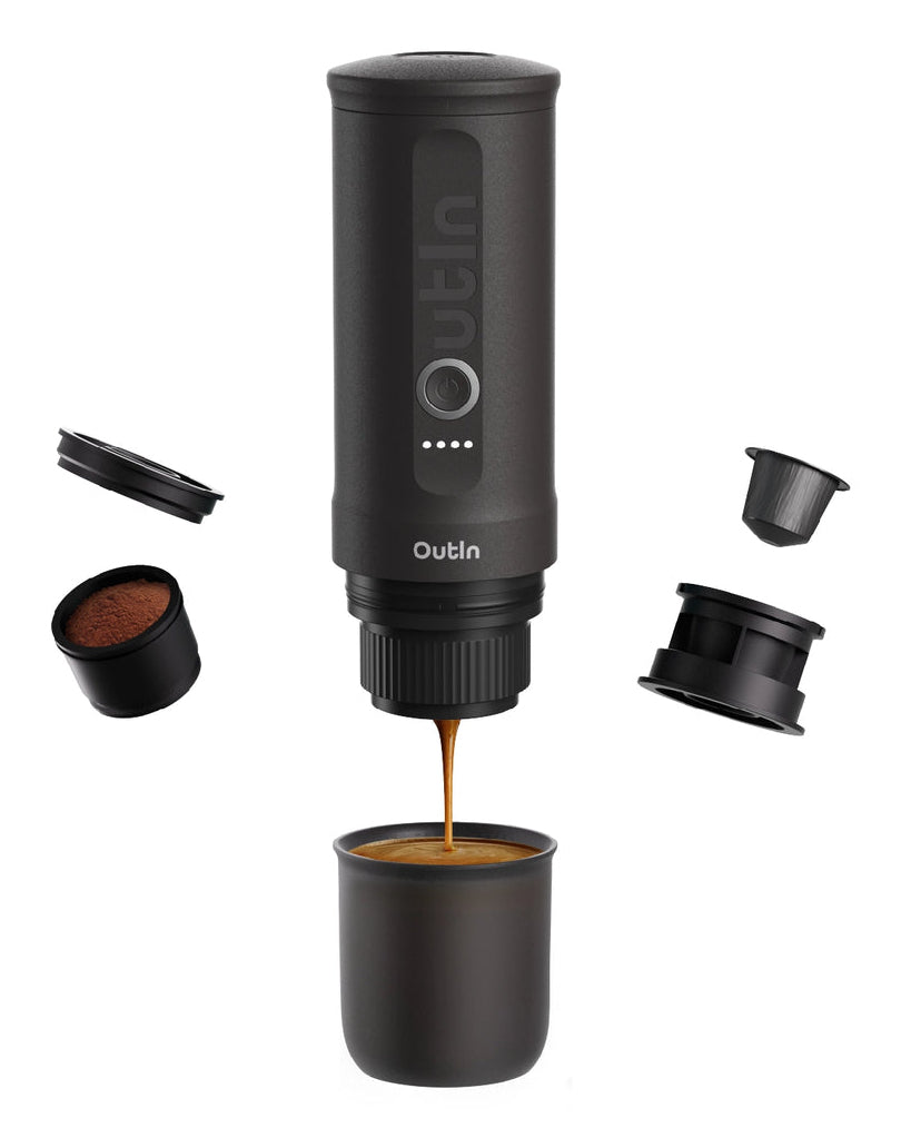 Outin Espressomaschine (Siebträger) – 20 bar, 0,1 l, grau, 0,9 × 1,9 × 2,5 cm