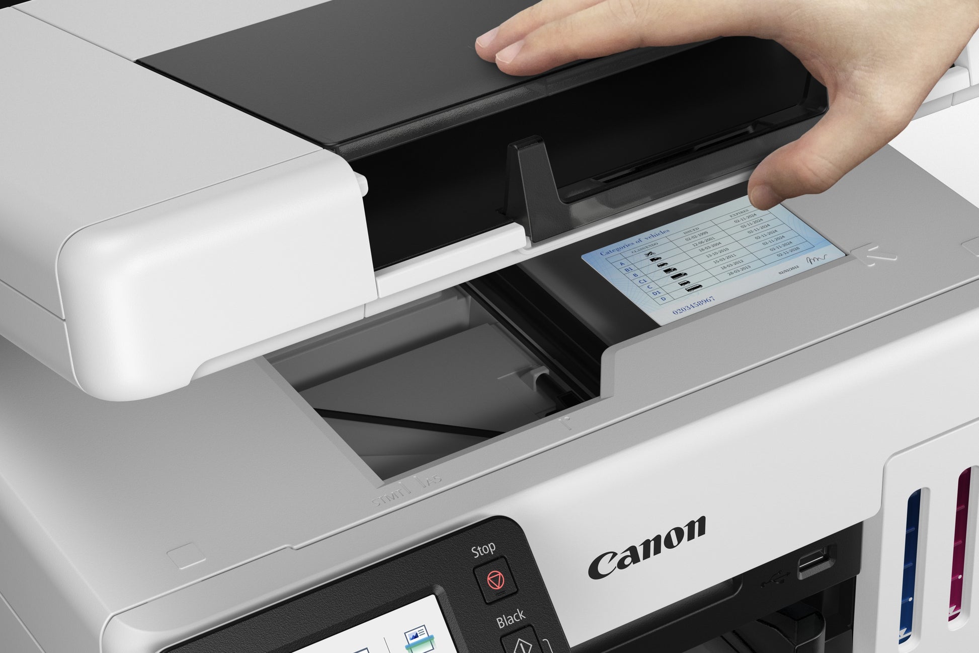 Canon MAXIFY GX6550 – Farbiges Tintenstrahl-MFP A4, 3-in-1 – USB/LAN/WLAN – Duplex, ADF – 24 S/W-Seiten pro Minute