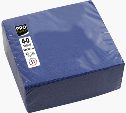 PRONAPPE Servietten marineblau – 38 × 38 cm, 2-lagig – 40 Stück