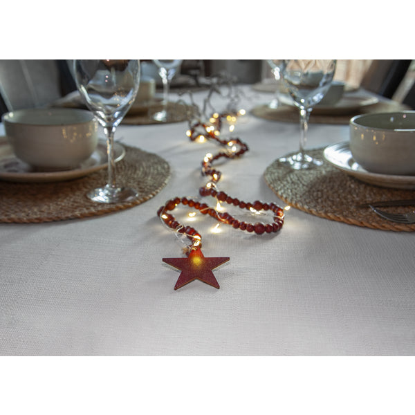 Star Trading Lichterkette Beady – 30 LEDs, 1,5 m, batteriebetrieben, warmweiss, Timer – Rot