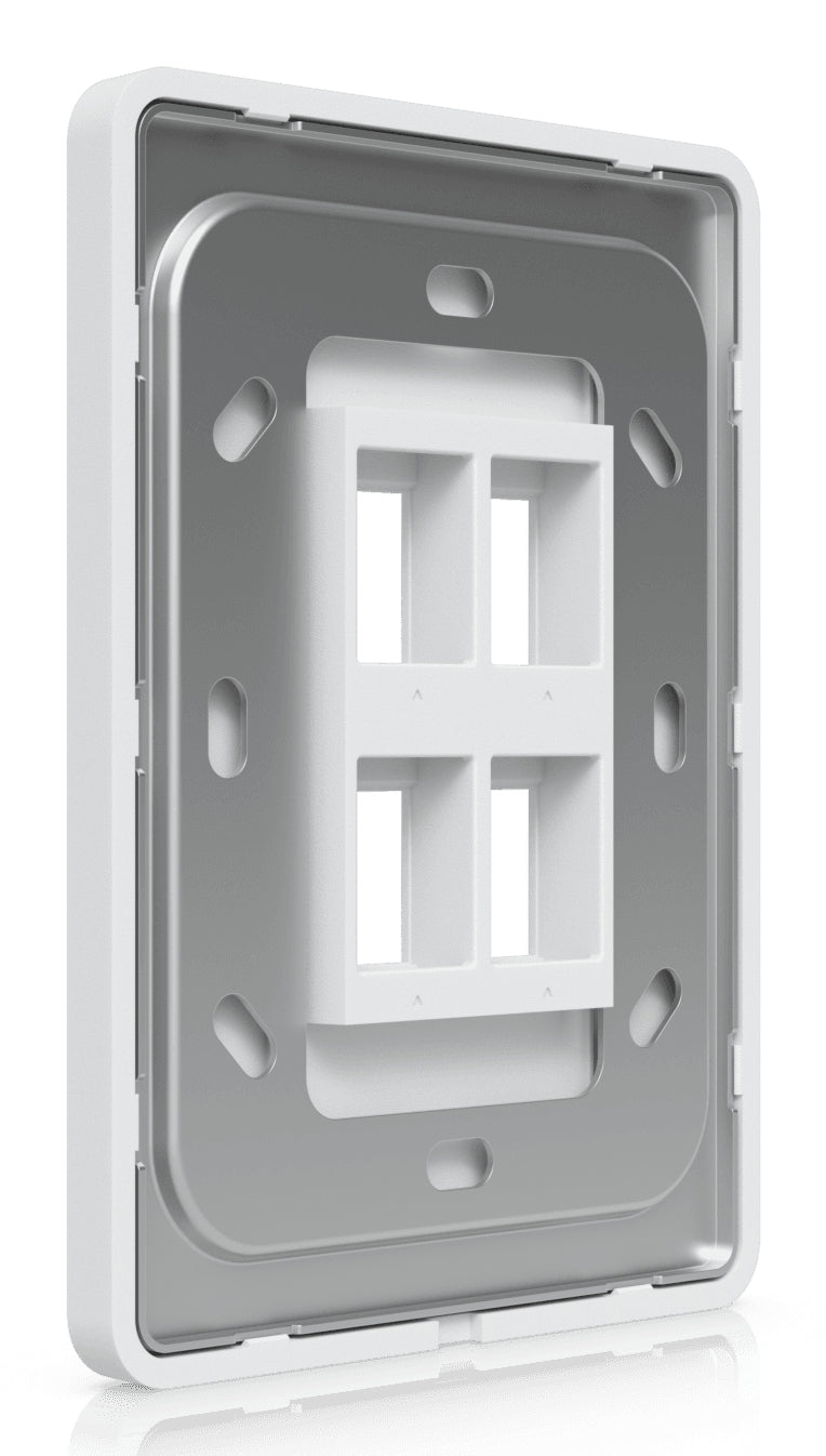 Ubiquiti Keystone-Modul RJ45, 4×RJ-45, 4er-Pack, Schrauben enthalten, Wandmontage, 118×88×9,6 mm – Weiss