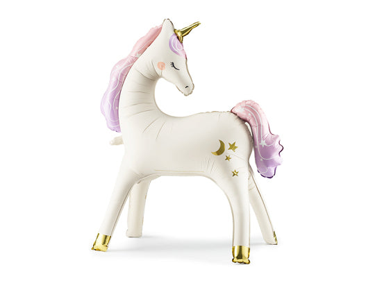 PartyDeco Folienballon Einhorn – Mehrfarbig – 95 × 86 cm – Folie – 1 Stk