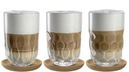 LEONARDO Cappuccino-Becher – 0,38 l, Kalk-Natron-Glas, Transparent, 6-teilig