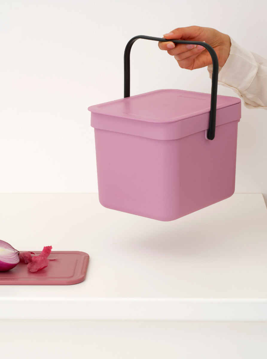 Brabantia Recyclingbox Sort & Go – 6 l – Kunststoff, rechteckig – rosa