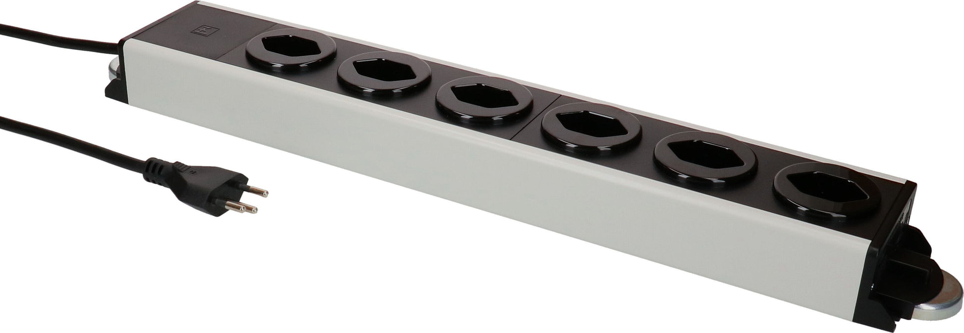 Max Hauri AG Max Hauri Power Line Steckdosenleiste, 6×T13, 5 m, Magnet, Eingang T12 – Grau/Schwarz